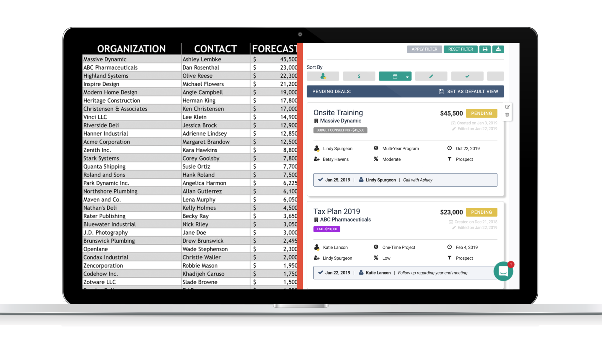 Solve your accounting firm problems by employing a CRM with advanced visual pipeline features--leave your spreadsheets behind!