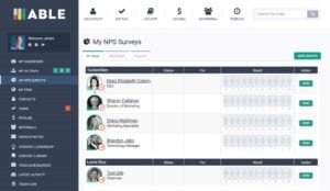 NPS Surveys, a feature of ABLE, the CRM for accounting firms.